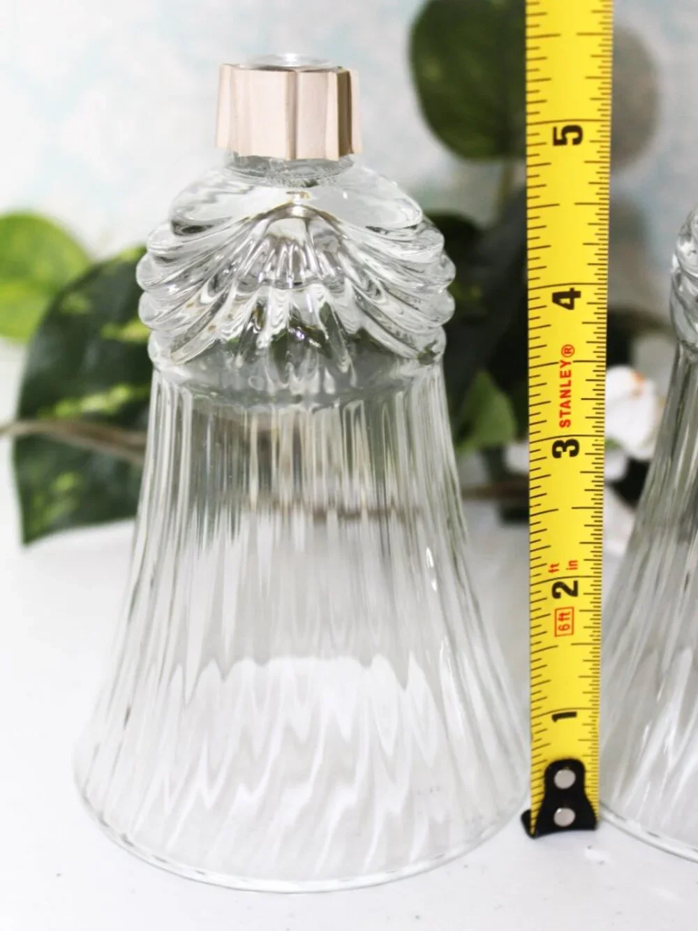 Vintage Set of 2 Homco Home Interiors Glass Peg Ribbed Swag Votive Cup Sconce Ca